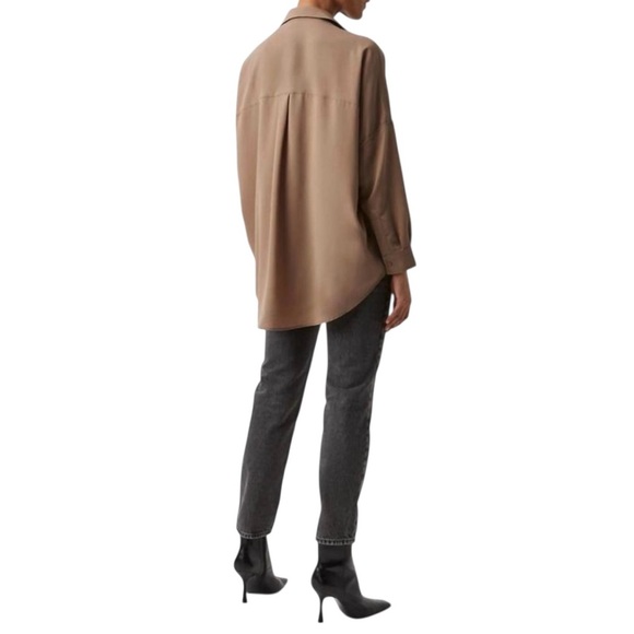 French Connection Rhodes Crepe Popover Shirt - Picture 10 of 10